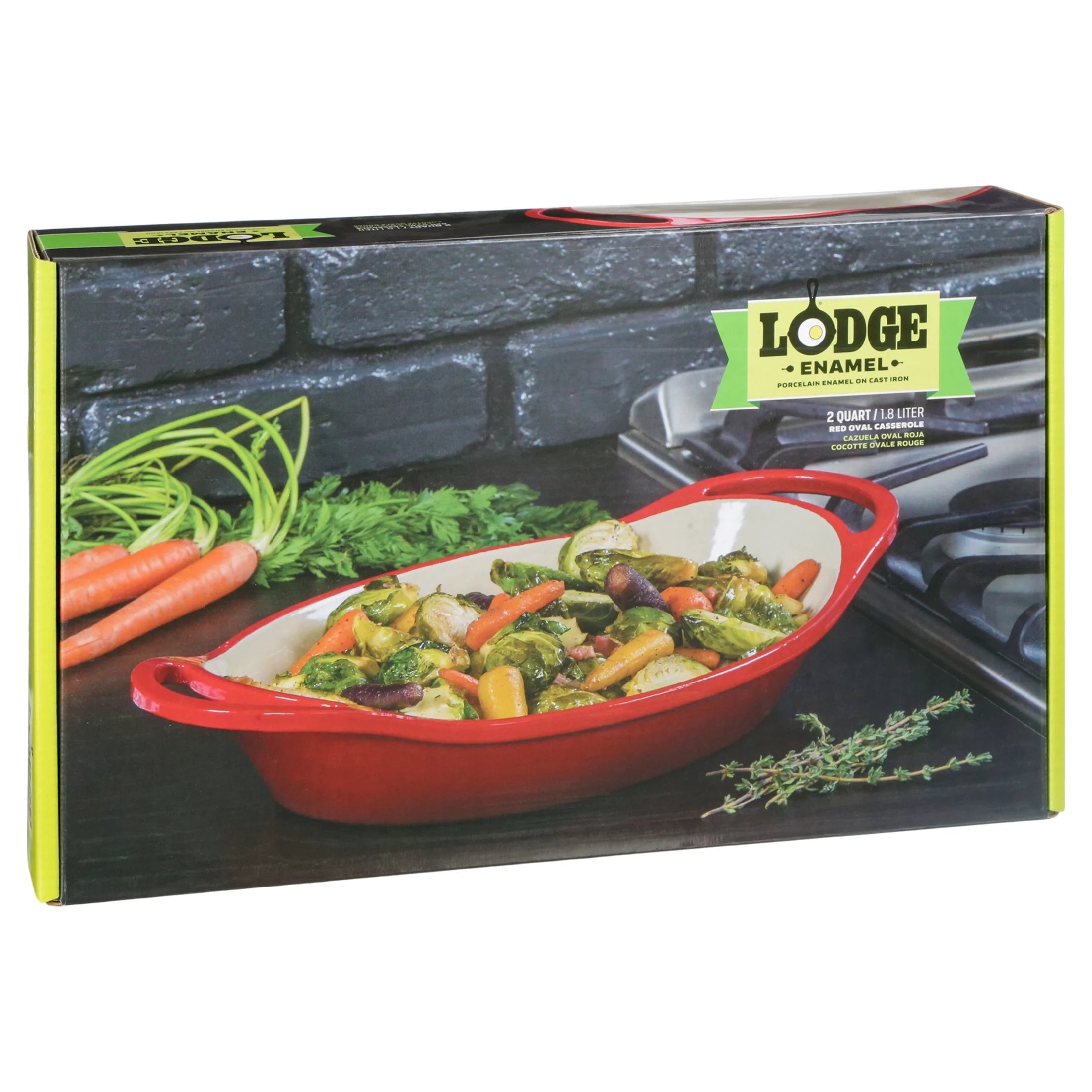 Enameled Cast Iron Oval Casserole, 2 Quart W865