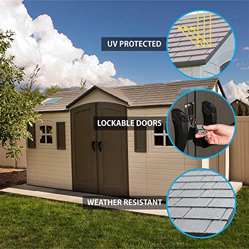 Outdoor Storage Shed, 15 x 8 ft, Dual Entry Z43758
