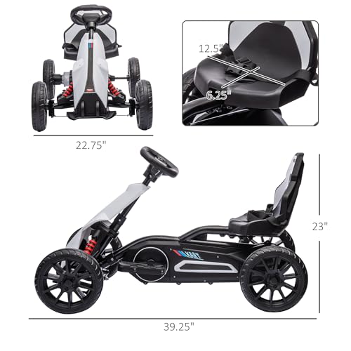 12V Electric Go Kart for Kids, Ride-On Toy with Adjustable Speed W1614