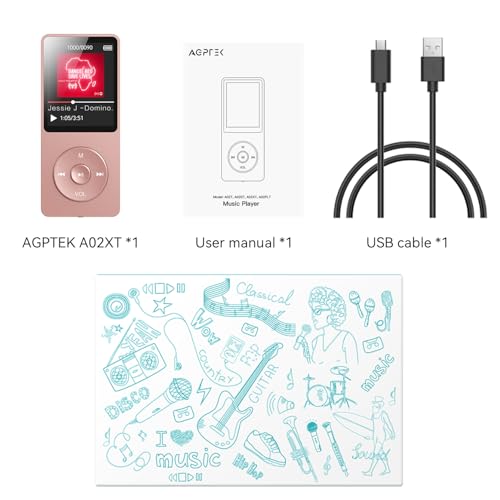MP3 Player with Bluetooth 5.3, 1.8 Inch Screen, FM Radio, Voice Recorder O744186