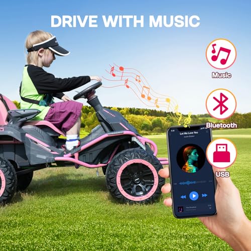 24V Ride on Toy for Big Kids with 4 Motors and Bluetooth Speaker R859