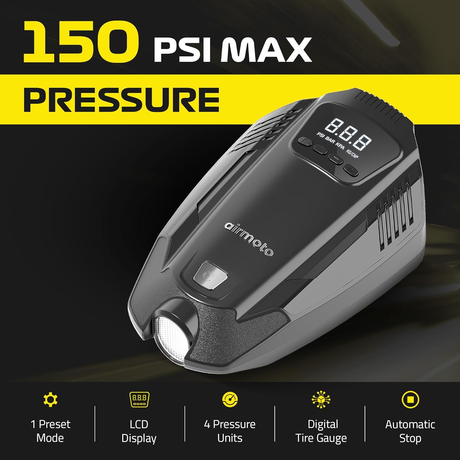 Tire Inflator Portable Air Compressor for Car, Motorcycle, Bicycle D984620