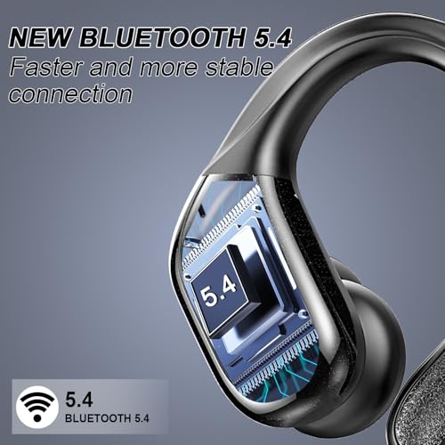 Wireless Earbuds with Earhooks, Bluetooth 5.4, Noise Canceling, IP7 Waterproof N827