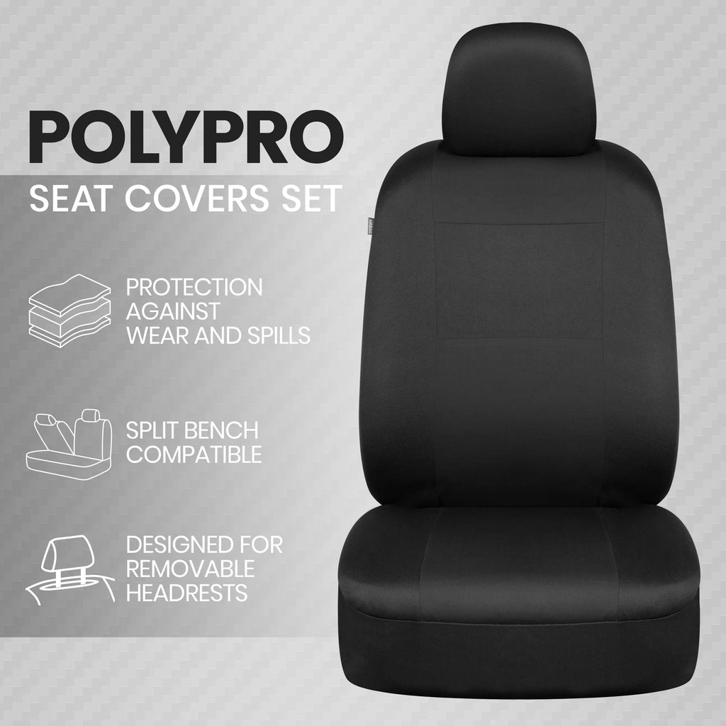 Car Seat Covers Front Set in Black, Easy to Install for Cars Trucks Van SUV Z81913