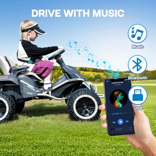 24V Ride on Toy for Big Kids with 4 Motors and Bluetooth Speaker R859