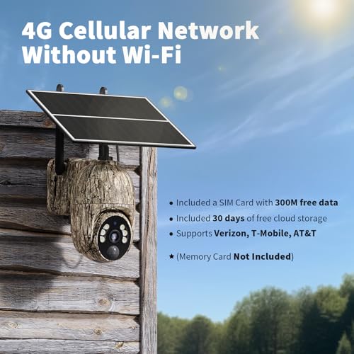 Cellular Trail Camera 4G LTE with Solar Panel, 2K Night Vision E959291