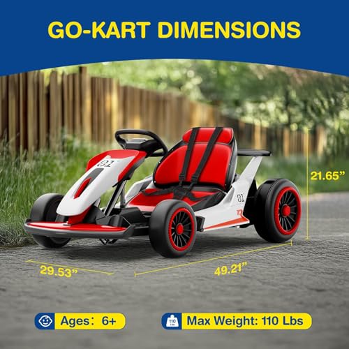 24V Electric Go Kart for Big Kids with 5-Point Safety Belt I93490