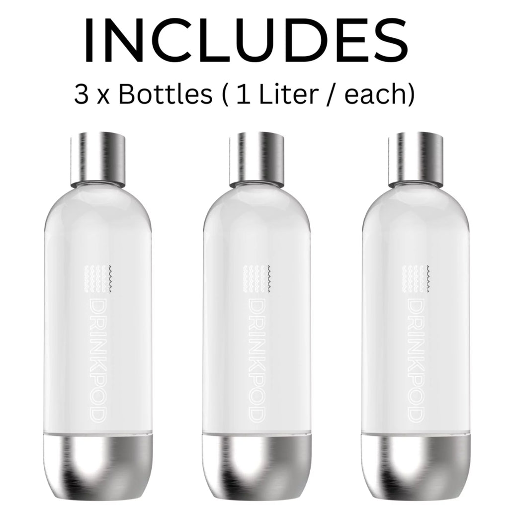 Stainless Steel Sparkling Water Machine with CO2 Cylinder and 3 Bottles U246828