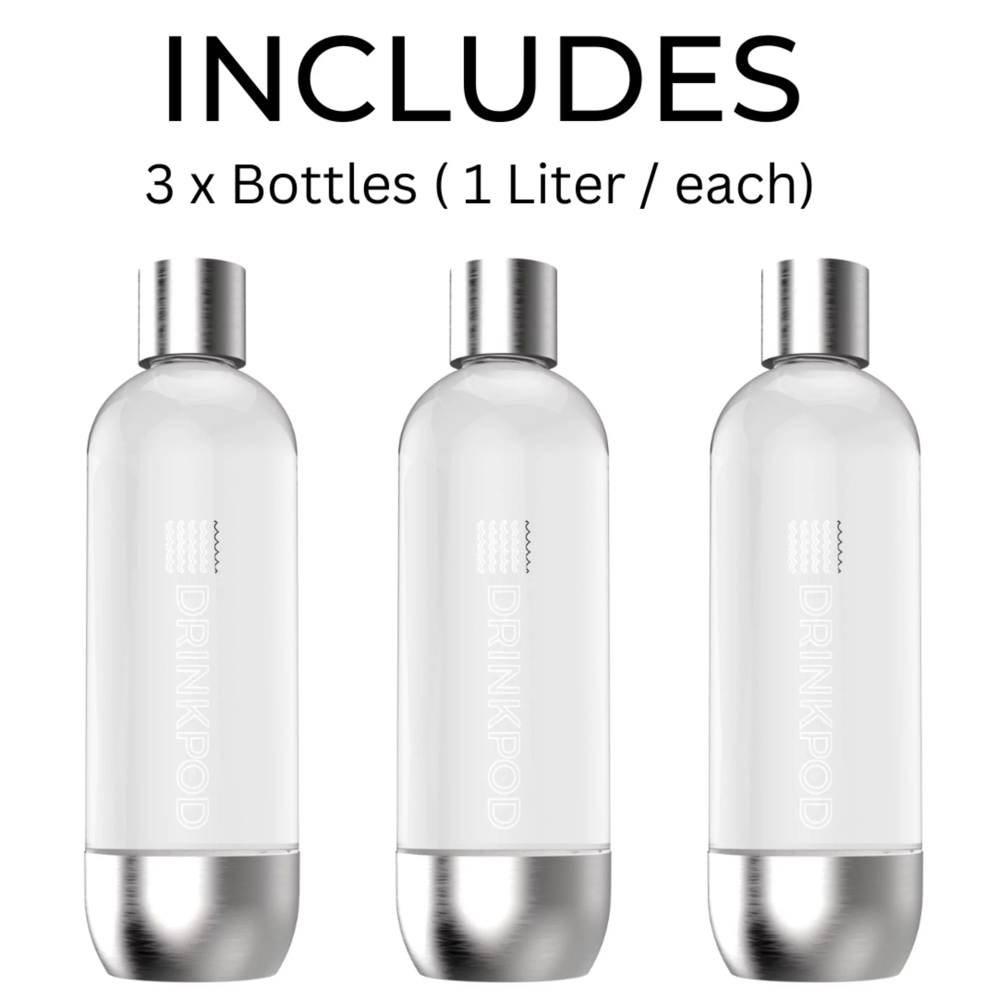 Stainless Steel Sparkling Water Machine with CO2 Cylinder and 3 Bottles U246828