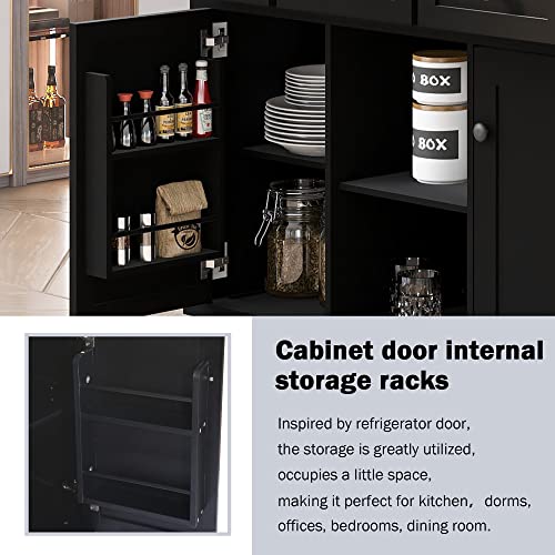 Large Kitchen Island with Drop Leaf, Rolling Cart, Power Outlet and Storage A3211