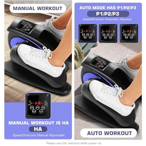 Under Desk Elliptical, Electric Leg Exerciser for Seniors, Portable Seated Foot Pedal with Remote X102