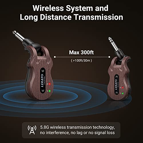 Wireless Guitar System 5.8GHz Transmitter Receiver for Electric Bass J50204