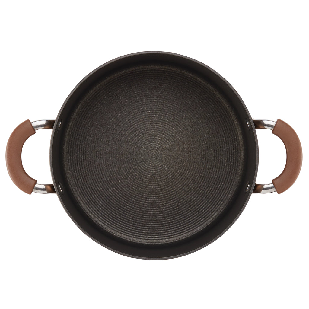 Covered Dutch Oven, Hard-Anodized, Non Stick, 4.5 Quart T853