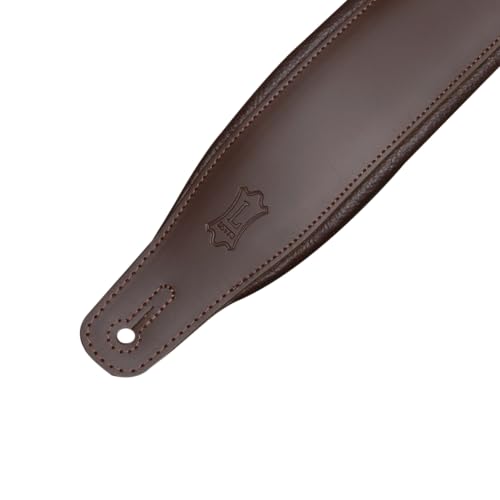 3" Wide Leather Guitar Strap with Foam Padding, Black O895