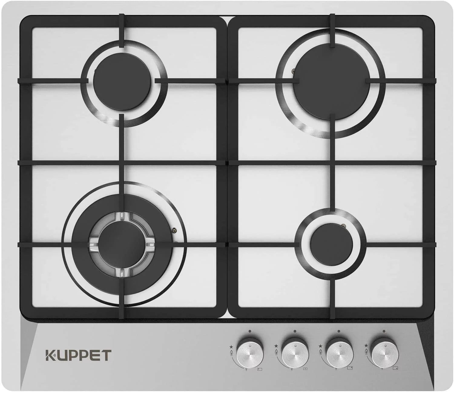 24 Inch Gas Cooktop with 4 Sealed Burners, Stainless Steel, NG/LPG Convertible B691160