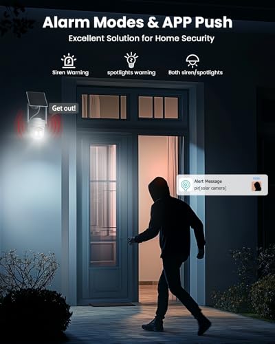 Wireless Outdoor Security Camera, 360° Pan Tilt, Color Night Vision J583888