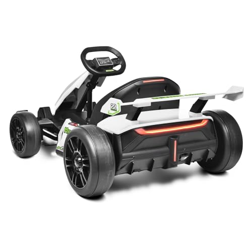 24V Kids Go Kart 300W Electric Drift Kart Outdoor Race Toy with 2X150W Motor, 7AH Battery K12878