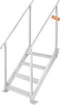 VEVOR Dock Stairs Ladder 4 Step, Aluminum Dock Steps 30"-39" Adjustable Height, 500Lbs Load, 4" Wide Nonslip Pedals, Swim Step Ladder for Boat/Lake/Pool/Marine Boarding