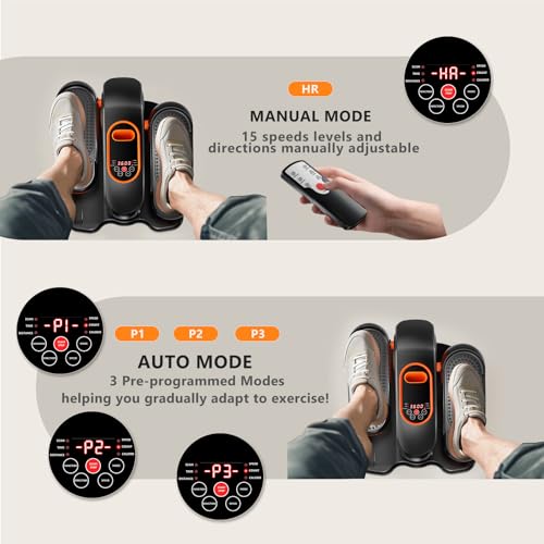 Under Desk Elliptical Machine with Remote, 15 Speeds, Portable Leg Exerciser for Home Office L629