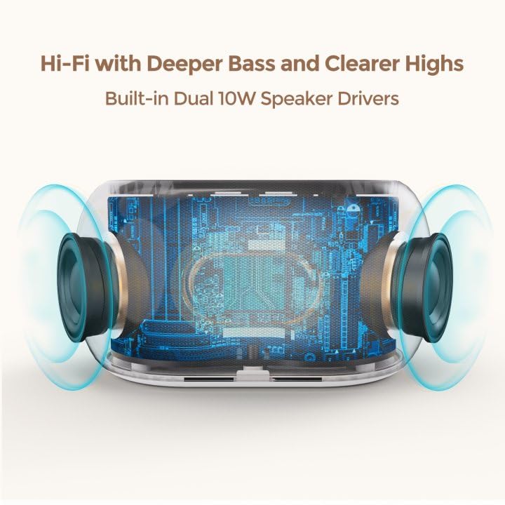 White Noise Sound Machine Alarm Clock with Bluetooth Speaker G270