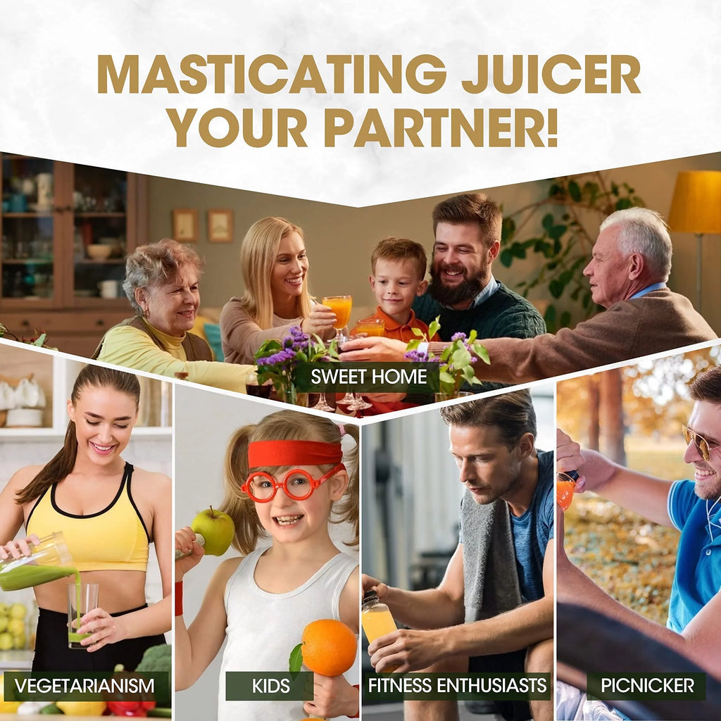 Slow Masticating Juicer for Vegetables and Fruits, Cold Press Extractor I446