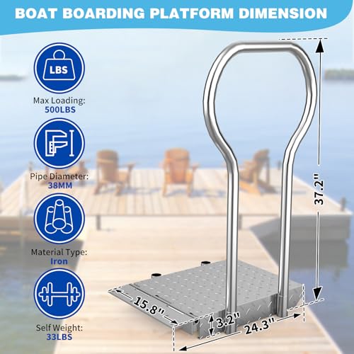Foldable Dock Boarding Platform with Handrail K17625