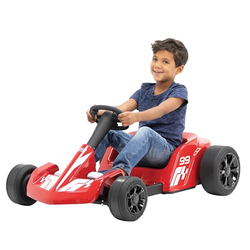 12V Asphalt Racer Go Kart, Battery Powered Ride-on, High Speed Mode (5 MPH) - Black