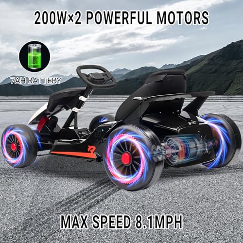 Electric Drift Kart for Kids, 2x200W Motor, 7AH Battery, Ages 6+ S301