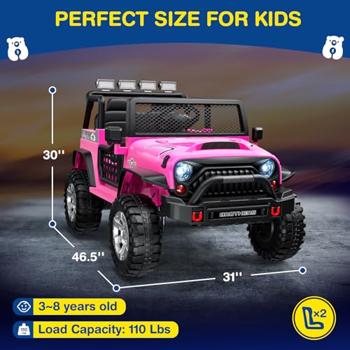 12V Kids Electric Ride On Car with Remote Control, Bluetooth Speaker, LED Lights Z308