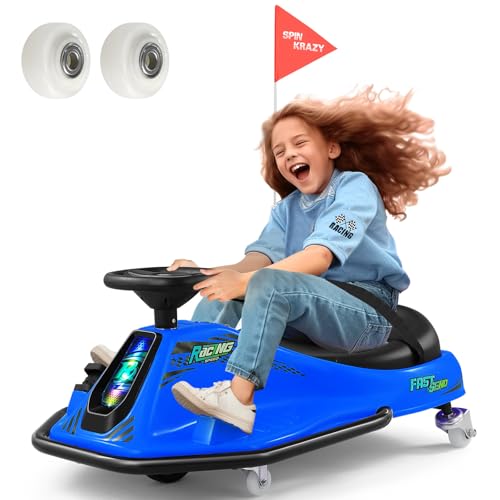 24V Electric Drifting Go Kart for Kids with Rotating Wheels, Pink D311017