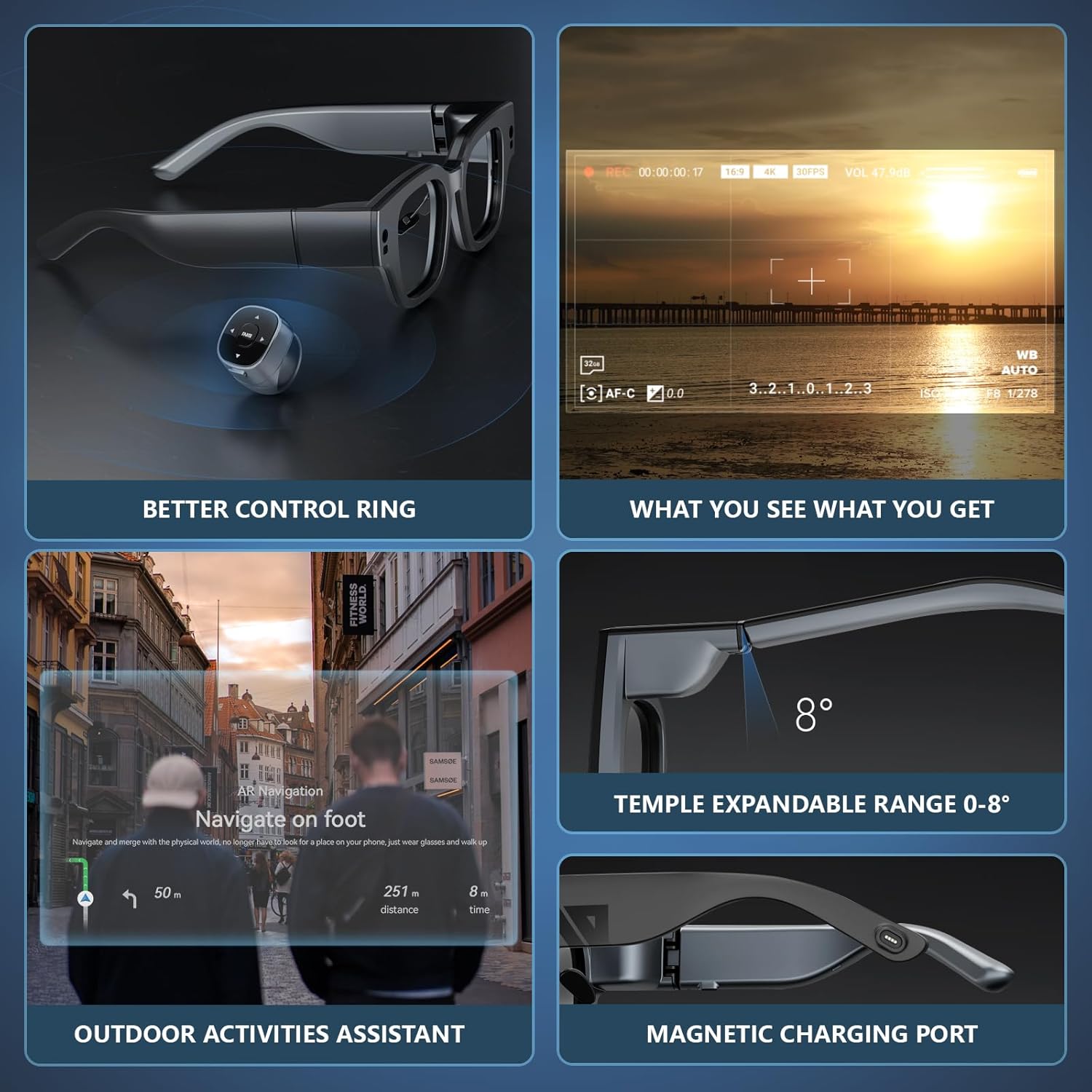 AR Glasses Wireless with 1080P Micro-OLED Virtual Theater and Camera E169120