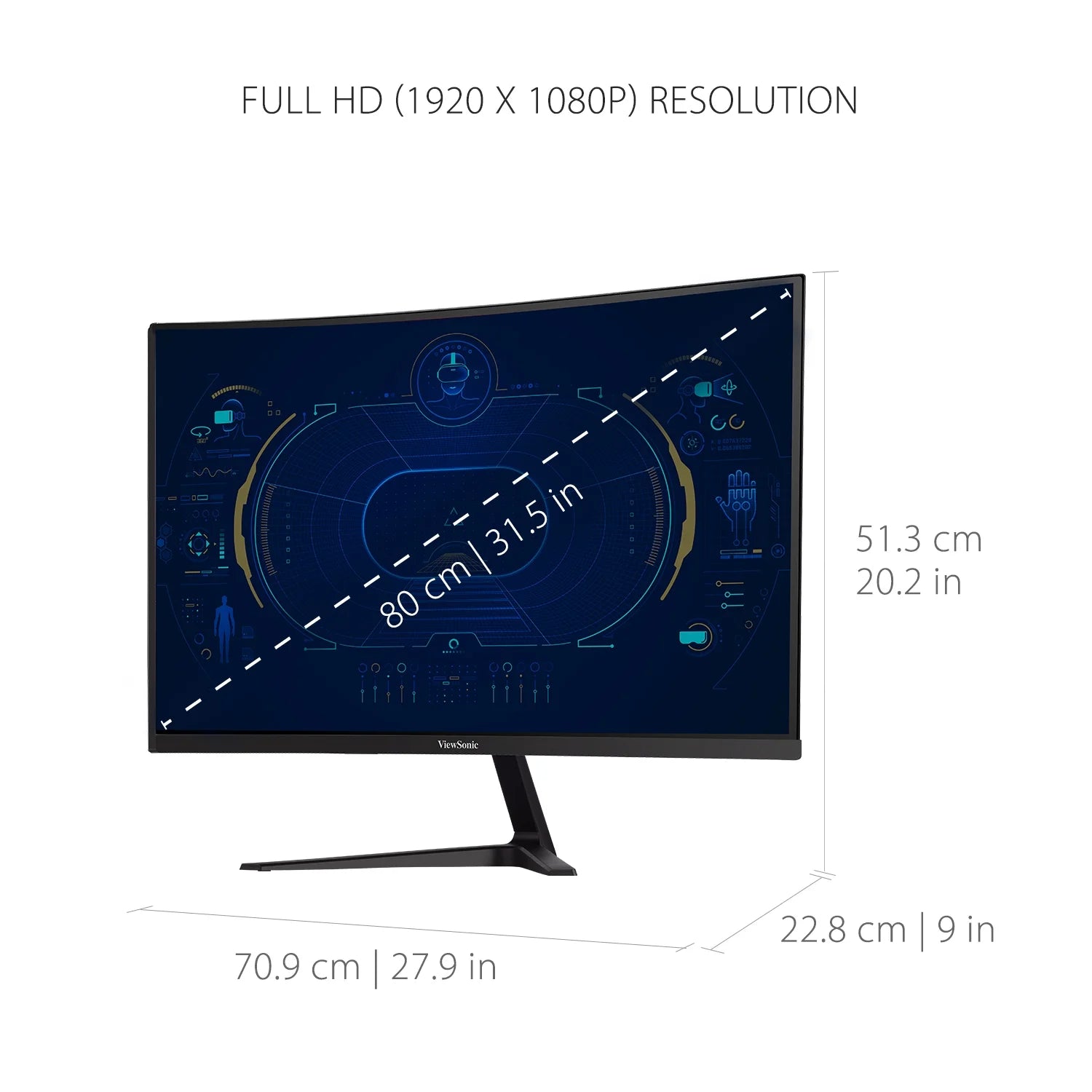32 Inch Curved 1080p 165Hz Gaming Monitor with FreeSync and Eye Care Q4954