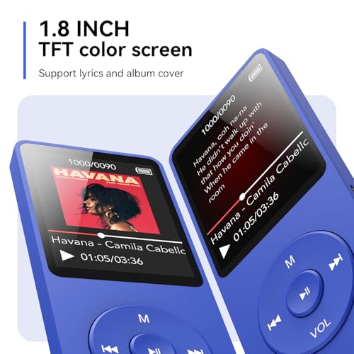 MP3 Player with Bluetooth 5.3, 1.8 Inch Screen, FM Radio, Voice Recorder O744186