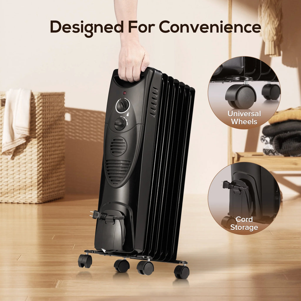 Electric Oil Filled Radiator Heater with Thermostat S7115