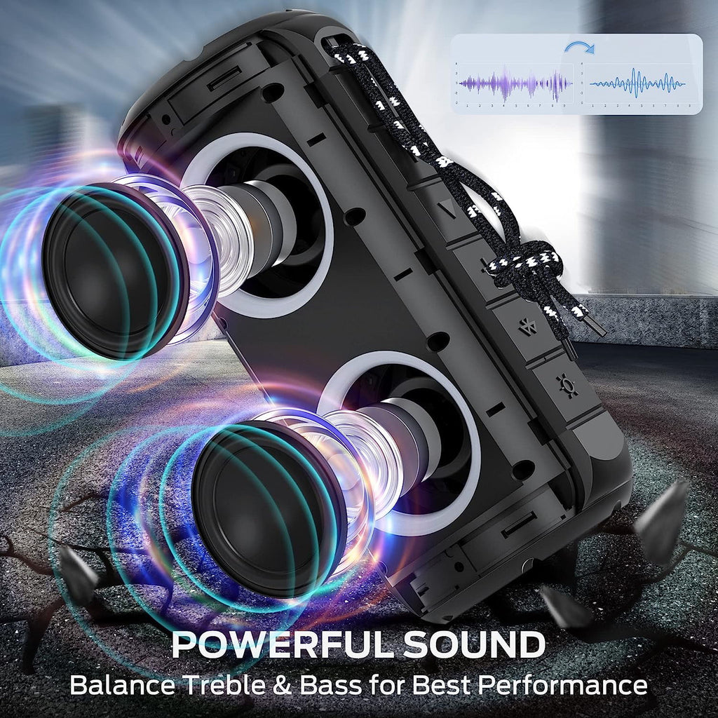 Portable Bluetooth Speaker with 24W Stereo Sound and RGB Lights Y3338