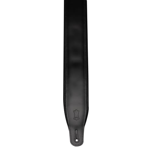 3" Wide Leather Guitar Strap with Foam Padding, Black O895