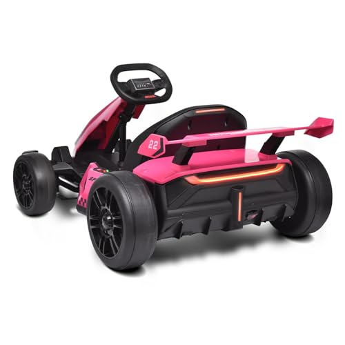 24V Kids Go Kart 300W Electric Drift Kart Outdoor Race Toy with 2X150W Motor, 7AH Battery K12878