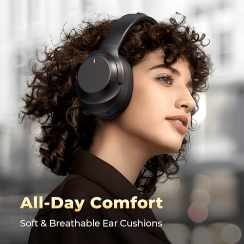Wireless Bluetooth Over Ear Headphones with Active Noise Cancelling, HiFi Stereo, Black G617
