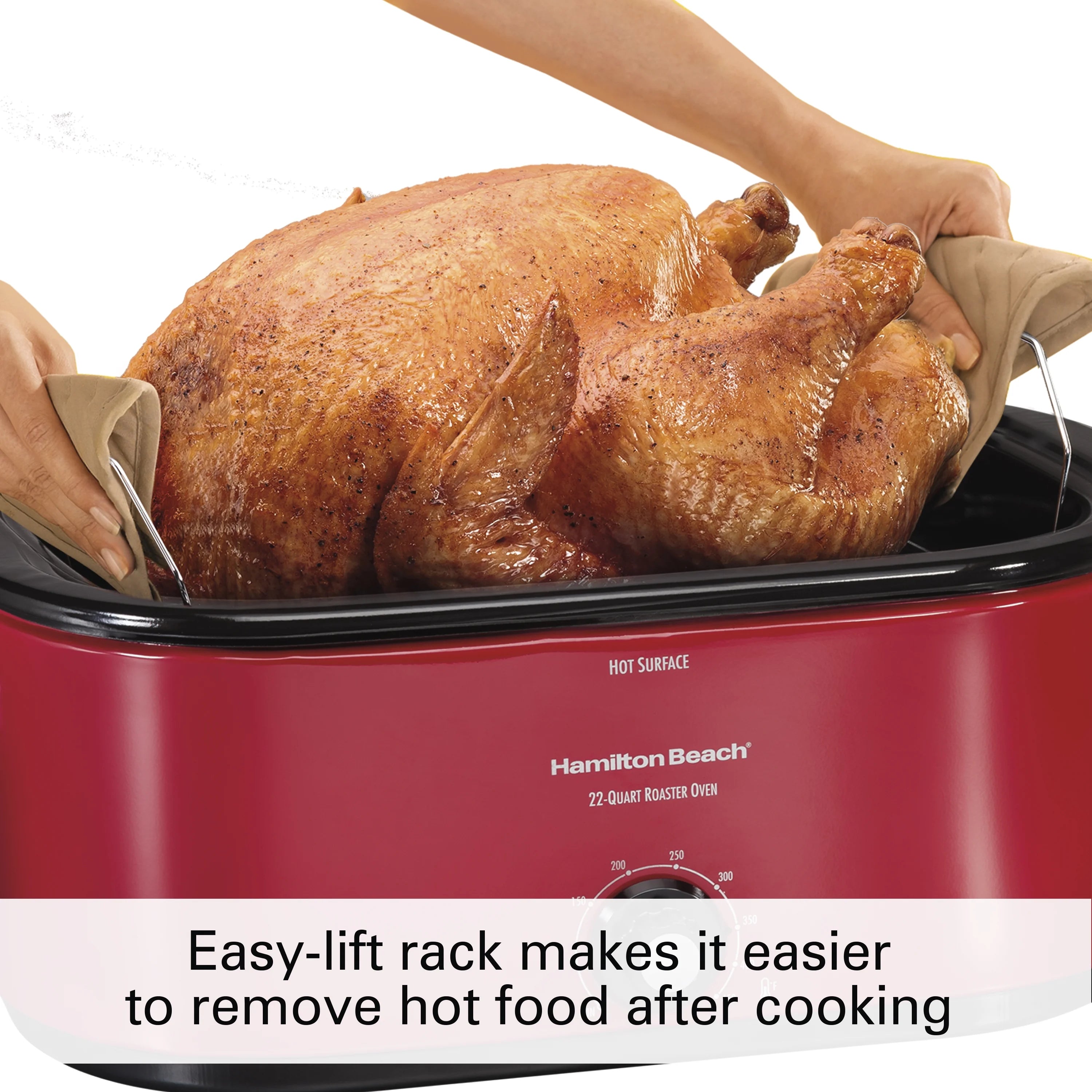 22 Quart Roaster Oven, Fits 28 lb Turkey, Red V2349