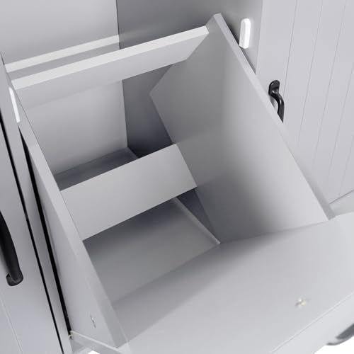 Farmhouse Kitchen Island with Drop Leaf, Barn Door and Power Outlet C3058