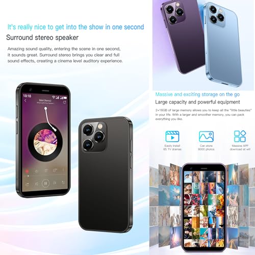 3G Mini Smartphone 3.0 Inch WiFi GPS Quad Core Android 8.1 Cell Phone Dual Sim HD Camera J113