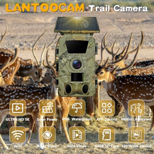 5K WiFi Trail Camera with Night Vision and 64GB SD Card R593430