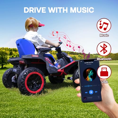 24V Ride on Toy for Big Kids with 4 Motors and Bluetooth Speaker R859
