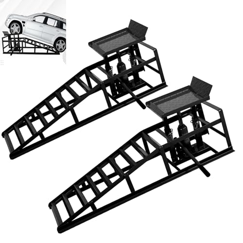 Hydraulic Car and Truck Service Ramps, 5 Ton Capacity, Adjustable Height M5181