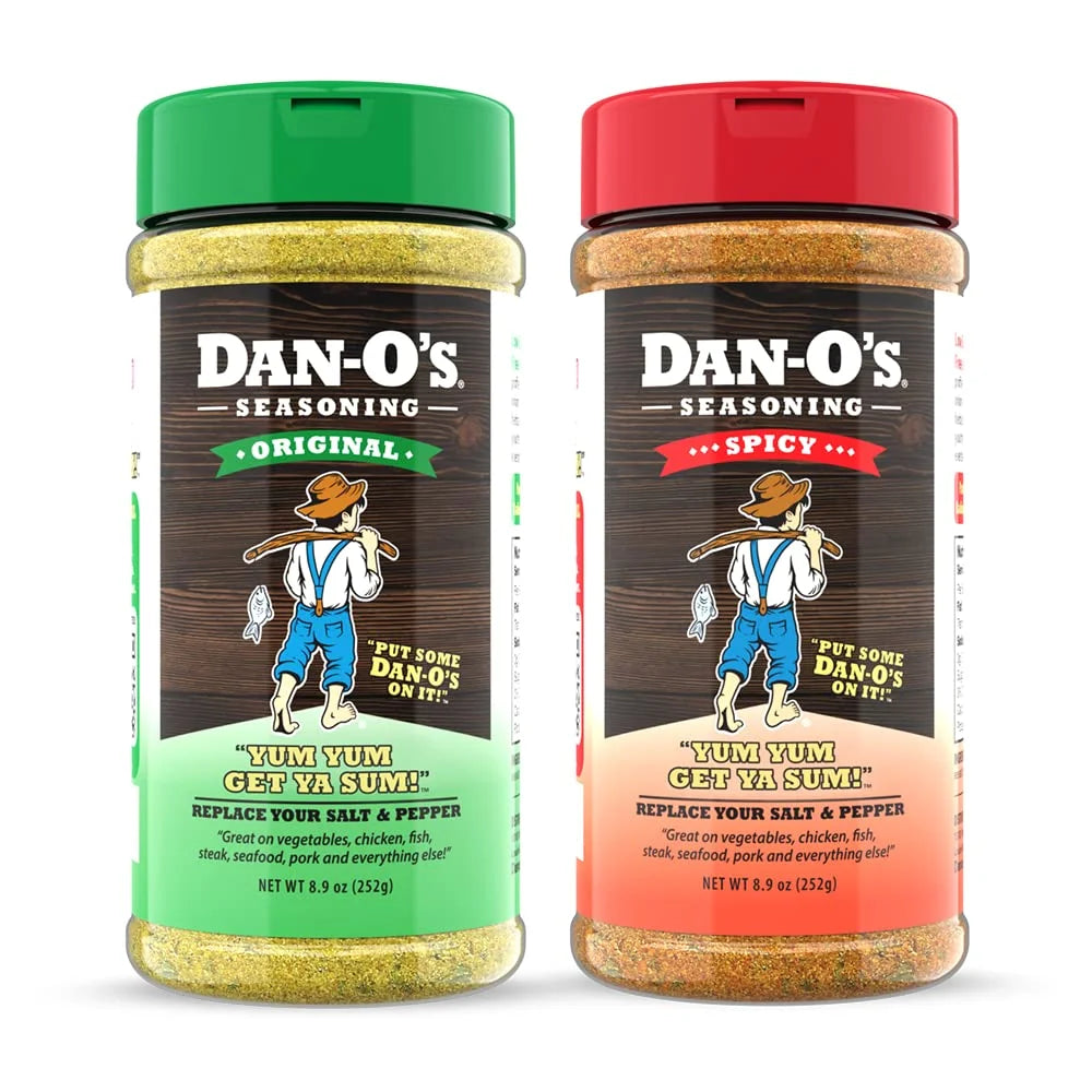 Dan-O's Seasoning Medium 2 Bottle Combo , Original & Spicy , 2 Pack (8.9 oz)