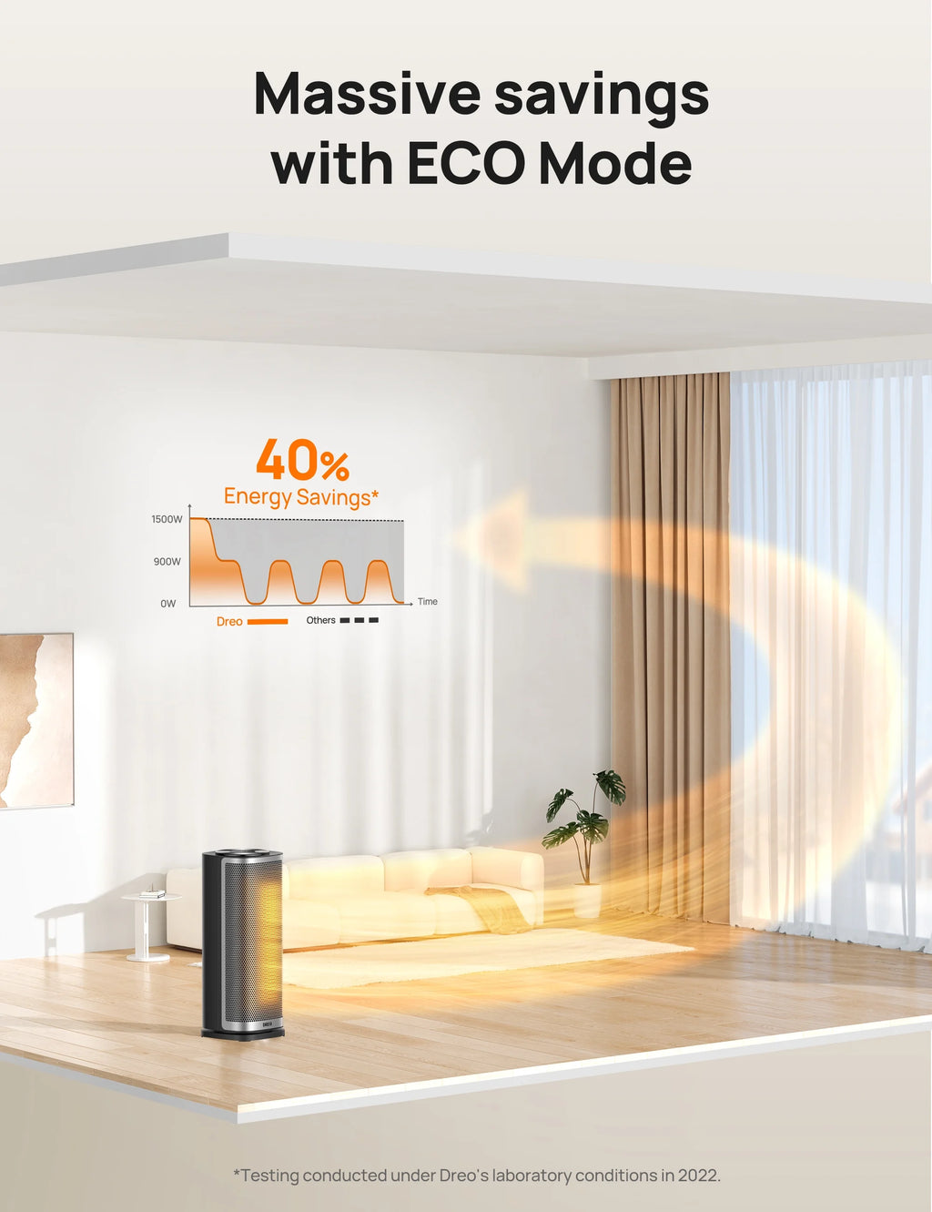 1500W Ceramic Space Heater for Indoor Use, Oscillating, with Thermostat and Remote Y6540