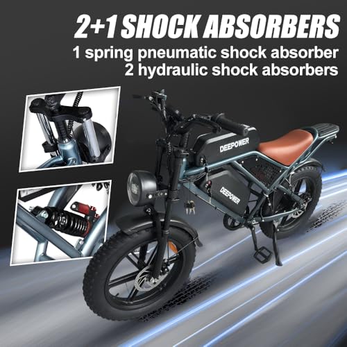 Electric Bike for Adult, 1500W Brushless Motor, 30 MPH Fat Tire, 20" Dual Suspension K344