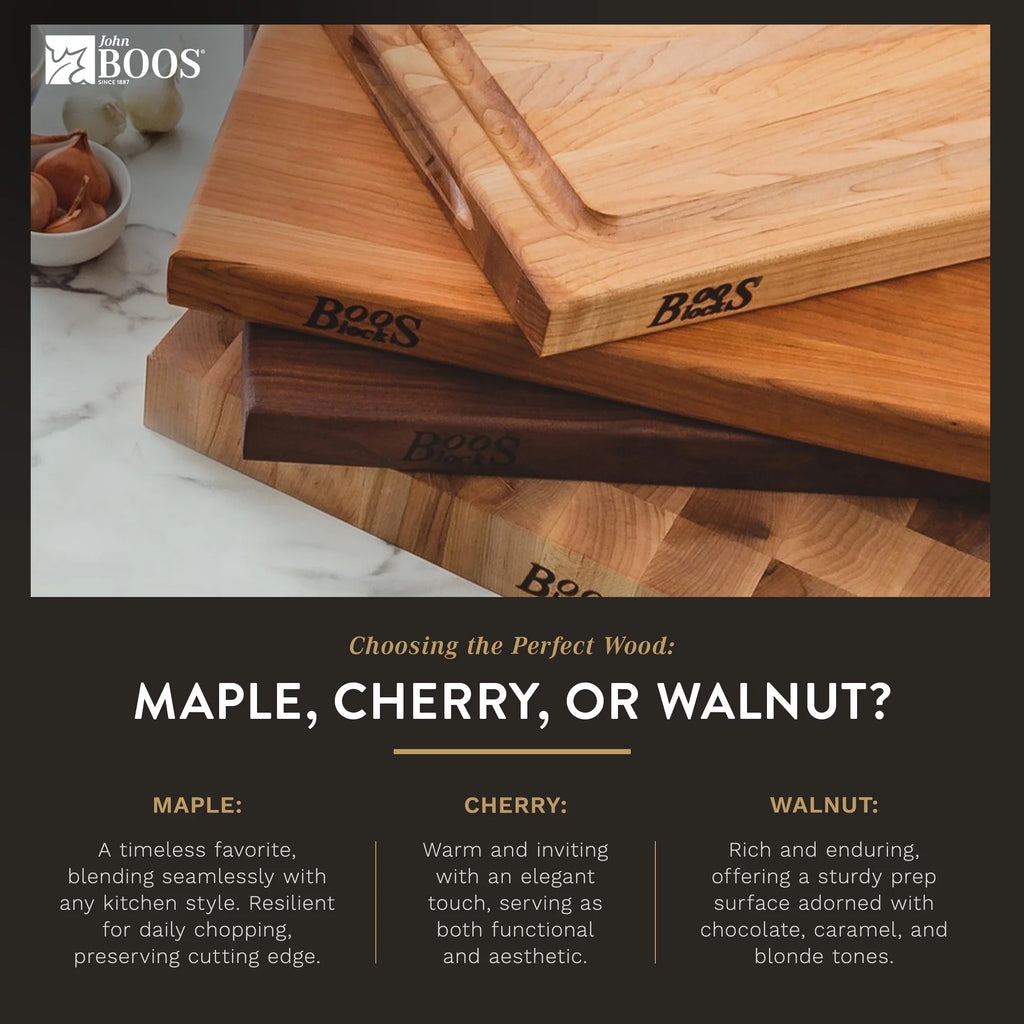 Maple Wood Cutting Board for Kitchen, 12" x 12" x 1.5" Z269565
