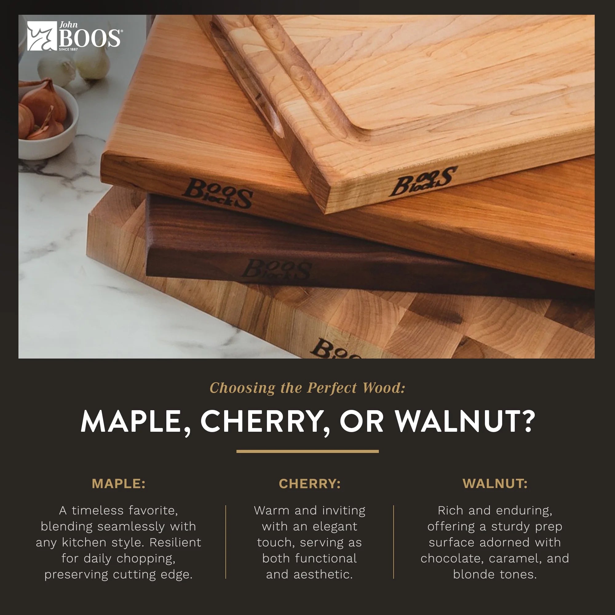 Maple Wood Cutting Board for Kitchen, 12" x 12" x 1.5" Z269565