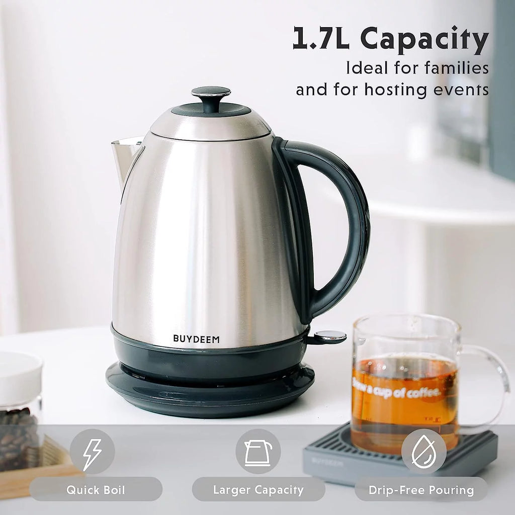 1.7L Stainless Steel Electric Kettle with Auto Shut-Off D4277